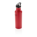 Botella personalizada de acero con boquilla color rojo vista con logo