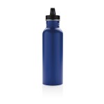 Botella personalizada de acero con boquilla color azul cuarta vista