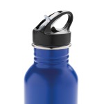 Botella personalizada de acero con boquilla color azul octava vista