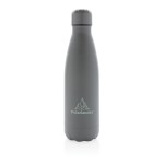 Botellas termo personalizadas de acero color gris oscuro vista con logo