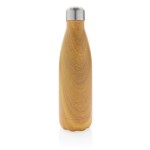 Botella de acero con estampado de madera color madera clara segunda vista