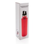 Botella con tapa para infusión color rojo segunda vista con caja