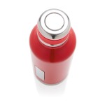 Botella con función termo y placa para logo color rojo cuarta vista