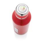 Botella con función termo y placa para logo color rojo segunda vista con logo
