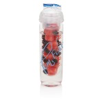 Botellas con compartimento para fruta color azul vista con logo