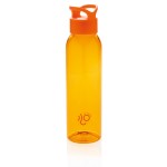 Botella libre de BPA para personalizar color naranja vista con logo