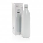 Botella grande de acero térmica color blanco vista con caja