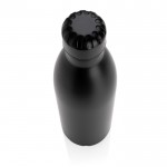 Botella de acero grande con función termo color negro tercera vista