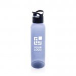 Botella de RPET ideal para el gimnasio con tapón de rosca 650ml color azul marino vista de impresión