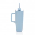 Vaso térmico de plástico reciclado con tapa de 3 posiciones 900ml color azul marino cuarta vista
