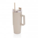 Vaso térmico de plástico reciclado con tapa de 3 posiciones 900ml color beige