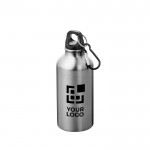 Botella de aluminio reciclado de acabado mate con mosquetón 400ml vista principal