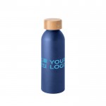 Botella con logo, de aluminio con tapa de bambú y acabado mate 550ml vista principal