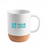 Taza de cerámica para sublimación con base de corcho extraíble 410ml vista principal