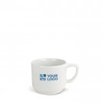 Taza de cerámica blanca con una asa rectangular compacta 250ml vista principal