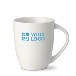Taza de porcelana con gran asa triangular hecha en EU 270ml vista principal