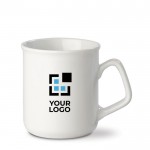 Taza de porcelana blanca con borde redondo y capacidad de 280ml vista principal