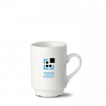 Taza de porcelana blanca apilable con capacidad de 160ml vista principal