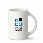 Taza blanca de porcelana con asa de medio circulo 300ml vista principal