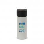 Botella de acero inoxidable personalizada tapa abatible negra 400ml vista principal