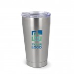 Vaso térmico take away de cerámica con detalles plateados 500ml vista principal