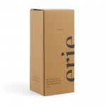 Botella térmica de acero inoxidable reciclado en forma cónica 450ml color gris segunda vista con caja