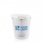 Tazas termo personalizadas compactas acero inoxidable 227ml Essential color blanco vista de impresión