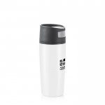 Vasos termo impresos con apertura de un toque 300ml Original color blanco vista de impresión
