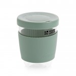 Vaso takeaway personalizable de borosilicato y 360ml Ukiyo color verde menta vista de impresión