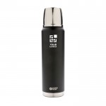 Termo corporativo grande con cubierta antidesgaste 1L Swiss Peak Large color negro vista de impresión
