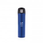 Termo de acero inoxidable con tapa de cierre seguro 450ml Exclusive color azul vista de impresión