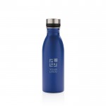 Botellas de acero reciclado antifugas sin BPA color azul vista de impresión