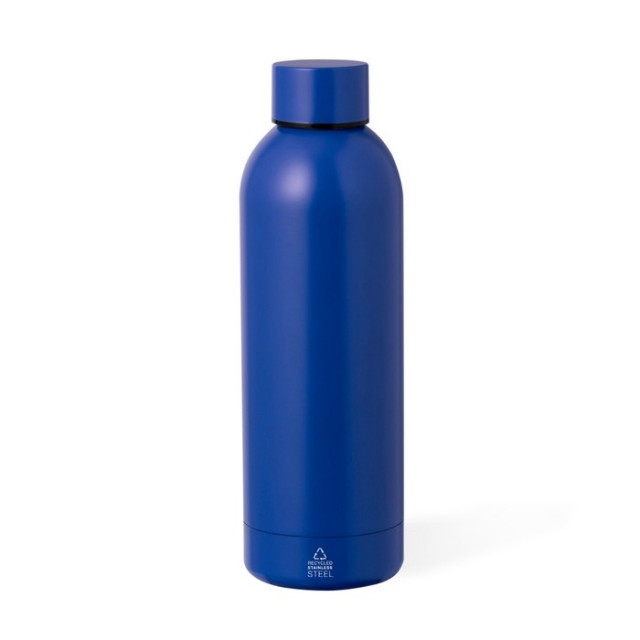 Botella de acero en colores metalizados con el logo 500ml