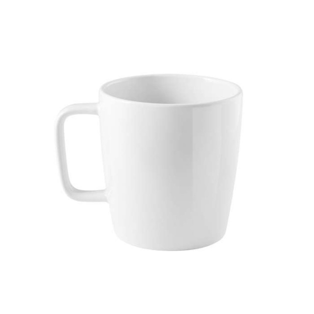 Taza de cerámica con asa cuadrada y acabado brillantes 450ml