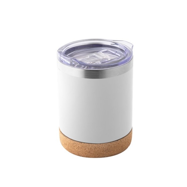 Vasos termo de acero con diseño minimalista y base de corcho 400ml