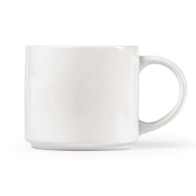 Tazas de cerámica blancas para destacar el logo con asa grande 400ml