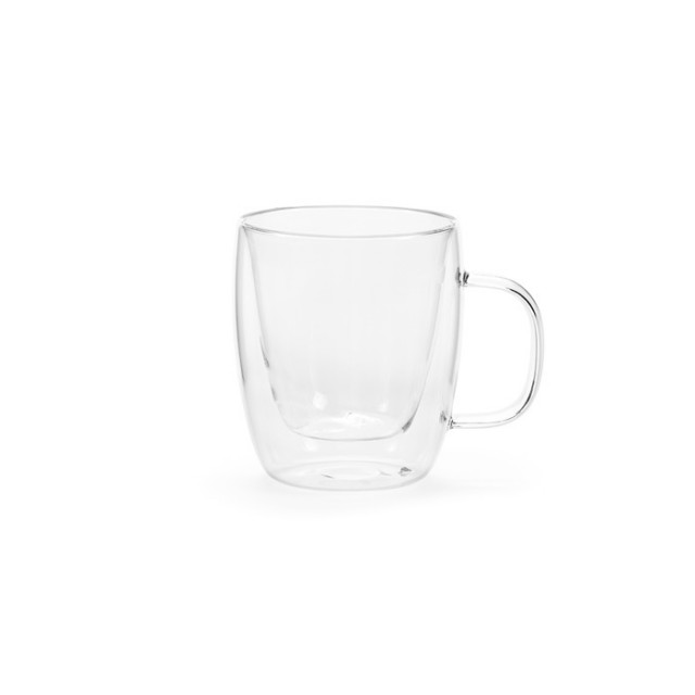 Taza de vidrio de borosilicato con doble pared de tamaño pequeño 220ml