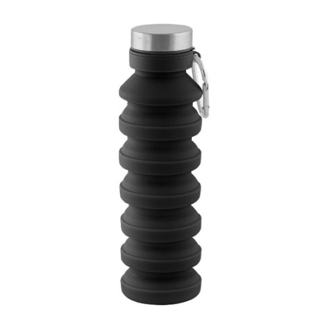 Botella de silicona para plegar y tapón metalizado 500ml