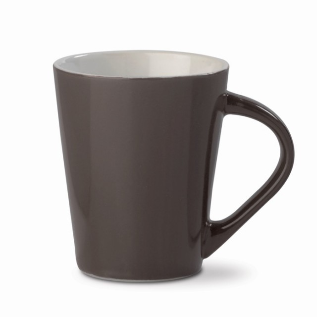 Taza de cerámica con asa triangular de colores fabricada en EU 270ml