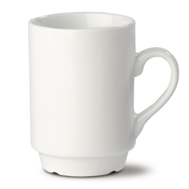 Elegante taza para publicidad de porcelana blanca 160ml