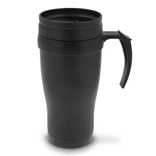 Vaso de doble pared de acero con asa 