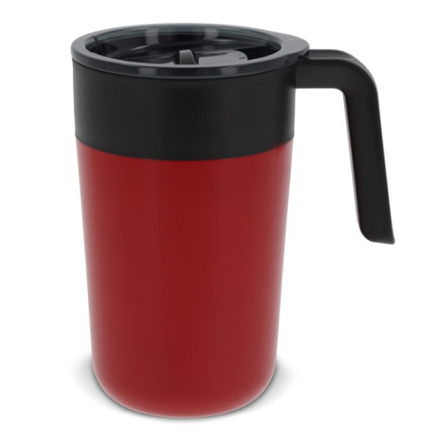 Taza de acero inoxidable personalizada con tapa de color negro 400ml
