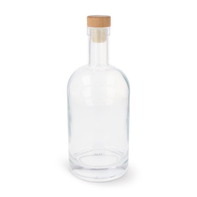 Botella ecológica corporativa de vidrio con tapa de FSC 750ml