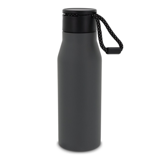 Botellas de acero con colores mate y cuerda de transporte 600ml