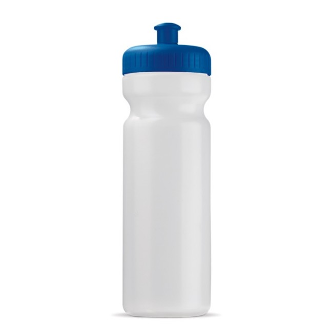 Bidón de plástico orgánico con cuerpo blanco y tapa de colores 750ml