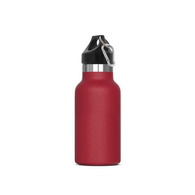 Botella de acero y recubrimiento de polvo con mosquetón 350ml