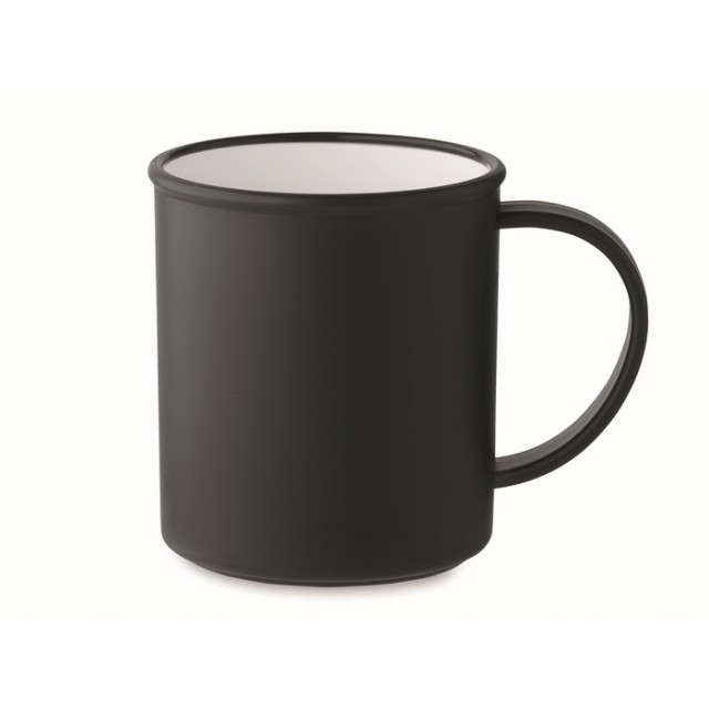 Taza vintage de plástico reciclado de diseño elegante 300ml