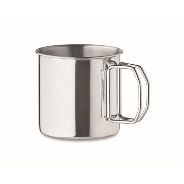 Taza de acero con asa plegable ideal para transportar 330ml