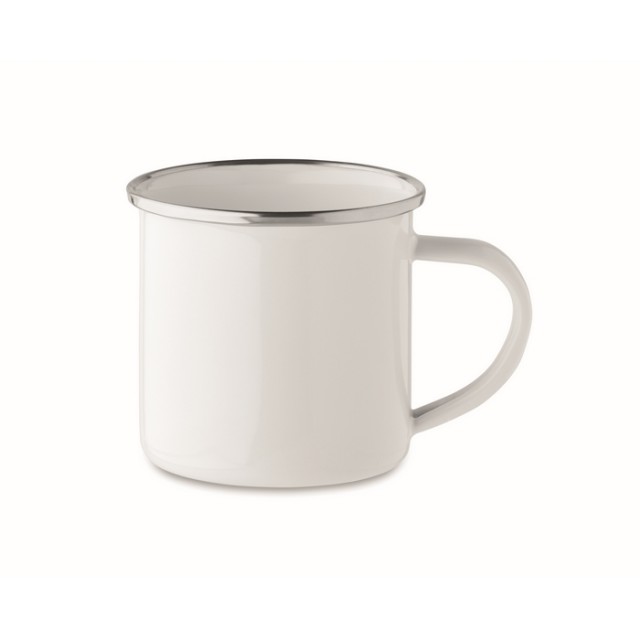 Tazas vintage de metal para sublimar con borde metálico 200ml