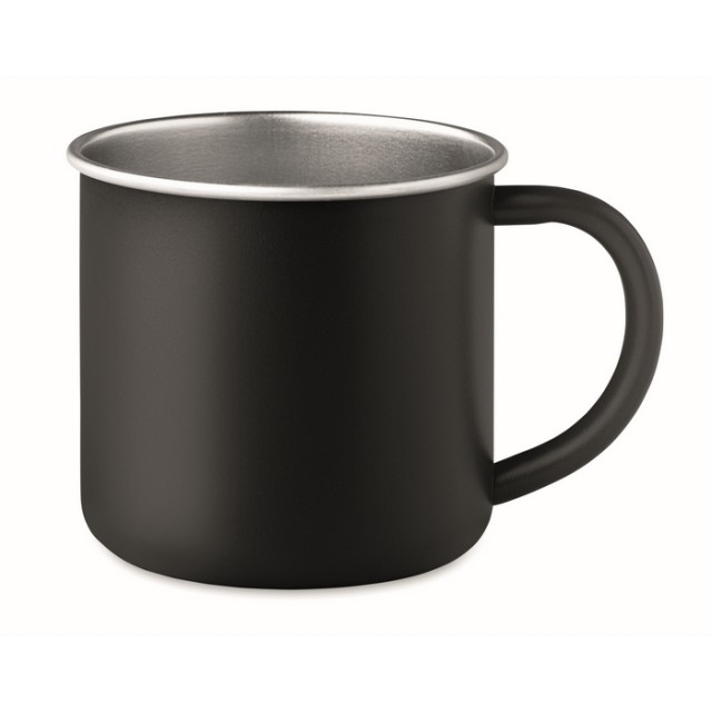 Tazas de acero para empresas estilo vintage con borde metálico 300ml